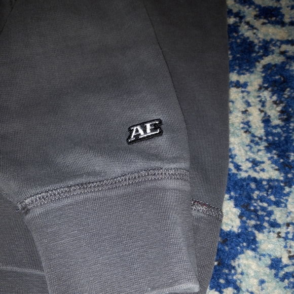 AEO American Eagle Charcoal Distressed Hoodie| Small - Picture 2 of 4